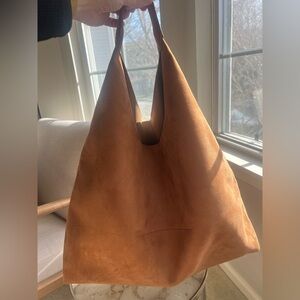 Neutral Brown Suede Women's Bag
